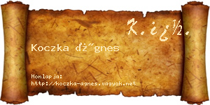Koczka Ágnes névjegykártya