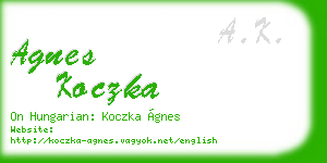 agnes koczka business card