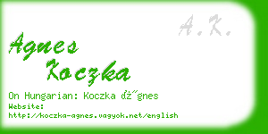 agnes koczka business card